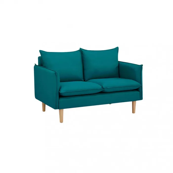 Divano 2 Posti Florin 130x84x51 h cm in Tessuto Azzurro Sconti