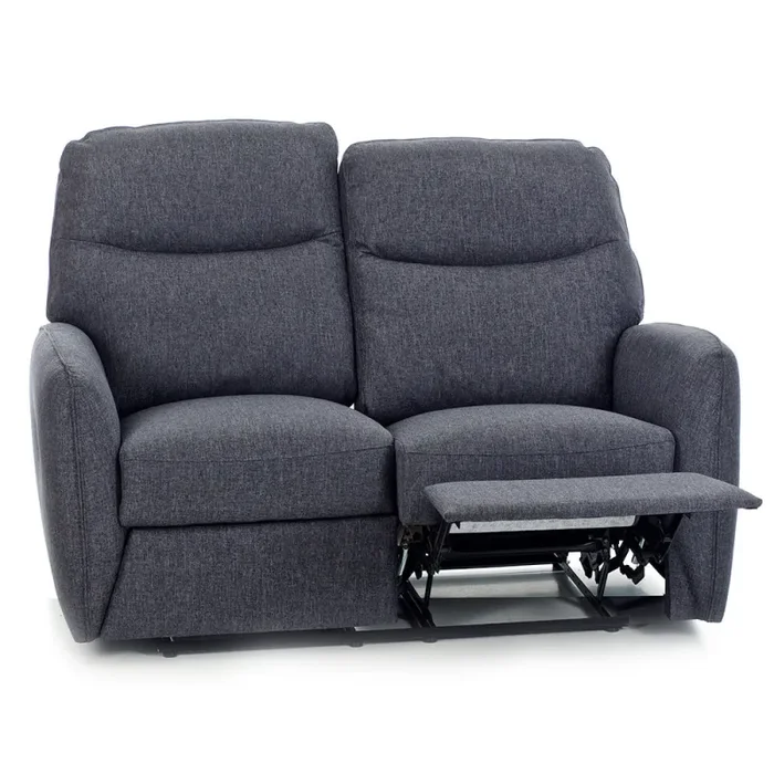 Divano 2 Posti Reclinabile Manuale in Tessuto Kube Blu - immagine 2