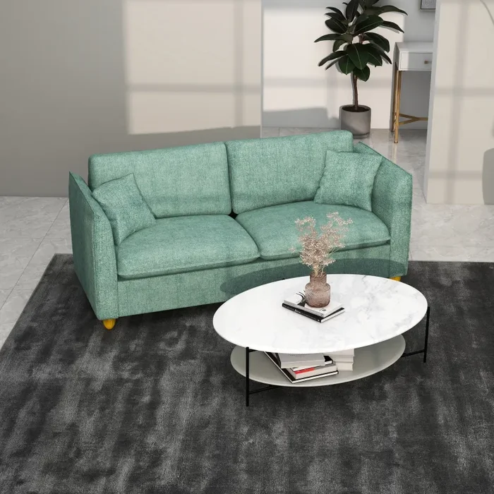 Divano 3 Posti 184x77x81 cm in Tessuto Verde - immagine 2