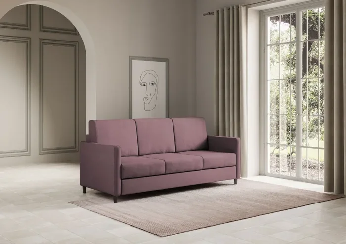 Divano 3 Posti 198x85x85 cm Karay in Tessuto Prugna - immagine 3