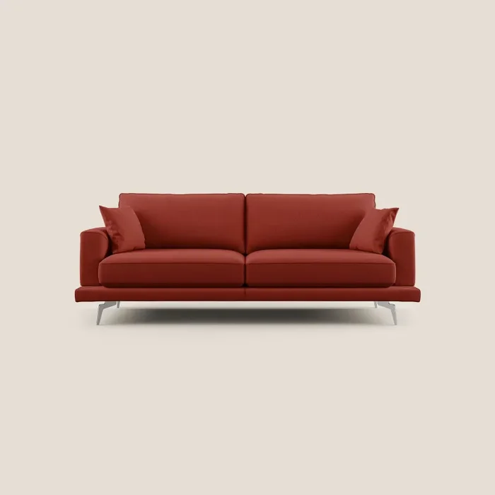 Divano 3 Posti 198x88x93 cm in Tessuto Rosso Saldi - immagine 3