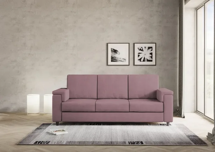 Divano 3 Posti 208x85x85 cm Marrak in Tessuto Prugna Online ora - immagine 2