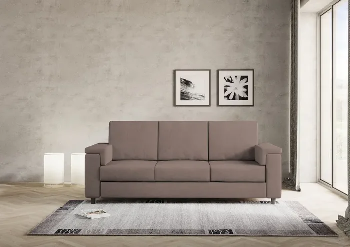 Divano 3 Posti 208x85x85 cm Marrak in Tessuto Talpa - immagine 2