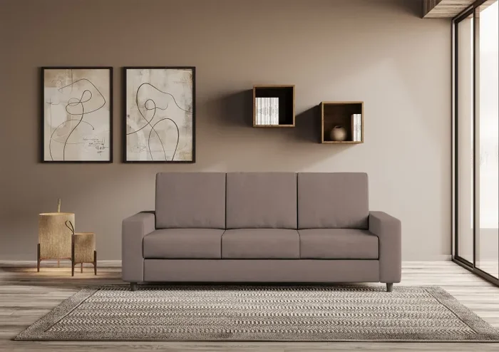 Divano 3 Posti 208x85x85 cm Sakar in Tessuto Talpa - immagine 2