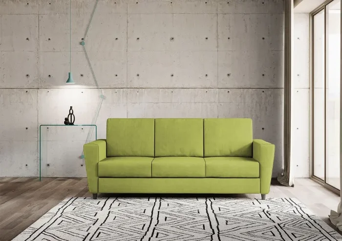 Divano 3 Posti 212x85x85 cm Yasel in Tessuto Verde - immagine 2