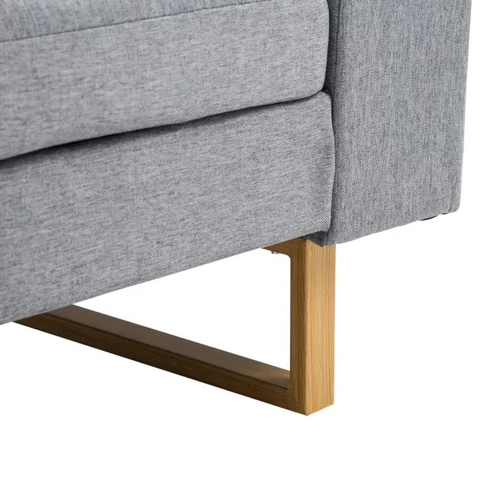 Divano a 2 Posti con Cuscini in tessuto di Lino Grigio 160x82x78 cm