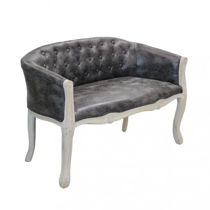 Divano Coleman 107x61x70 h cm in Similpelle Grigio scuro Fornitura