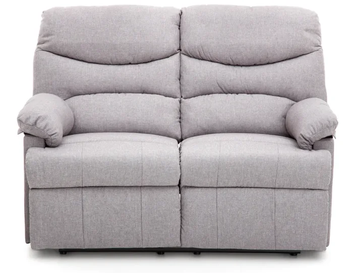 Divano Divanetto 2 Posti con Reclinatore Manuale in Tessuto Karol Grigio
