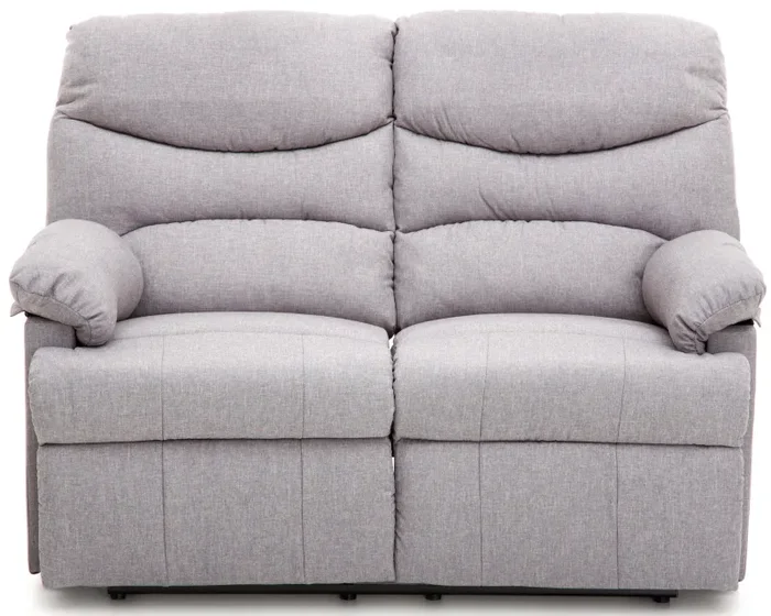 Divano Divanetto 2 Posti con Reclinatore Manuale in Tessuto Karol Grigio - immagine 2