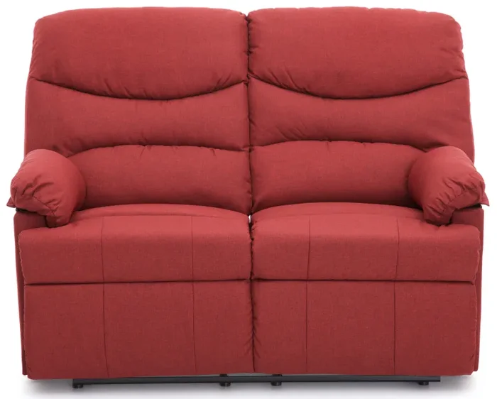Divano Divanetto 2 Posti con Reclinatore Manuale in Tessuto Karol Rosso - immagine 2