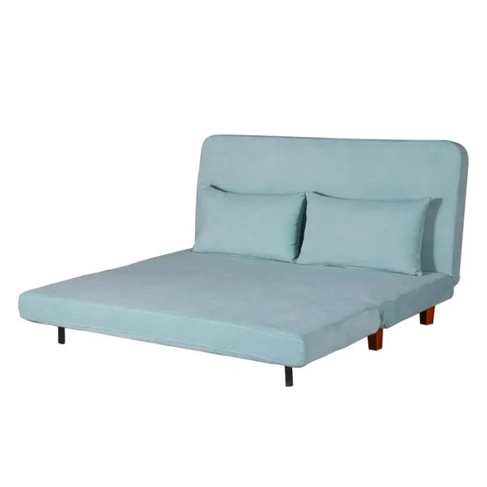 Divano Letto 2 Posti 146x91x82 cm in Tessuto Verde Acqua Online ora - immagine 3