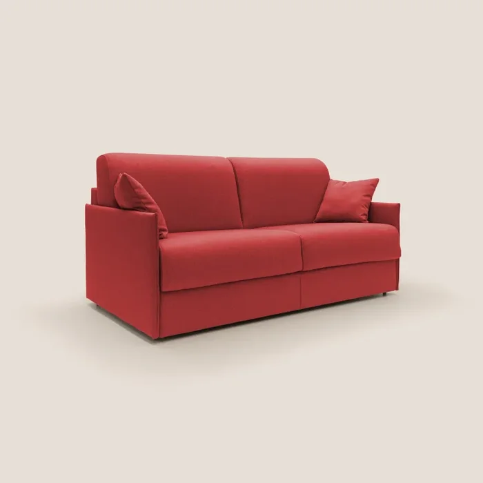 Divano Letto 2 Posti 149x90x96 cm in Tessuto Rosso Vendita calda