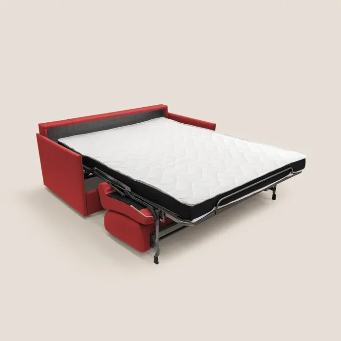 Divano Letto 2 Posti 149x90x96 cm in Tessuto Rosso Vendita calda - immagine 2