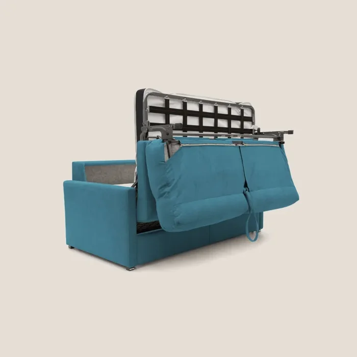 Divano Letto 2 Posti 156x102x97 cm in Tessuto Azzurro - immagine 3