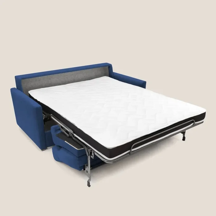 Divano Letto 2 Posti 156x102x97 cm in Tessuto Blu - immagine 2