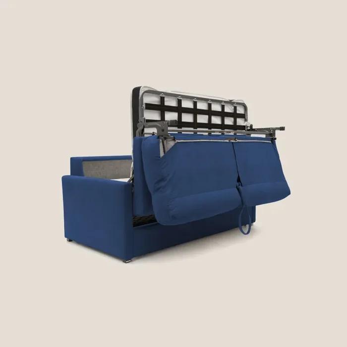 Divano Letto 2 Posti 156x102x97 cm in Tessuto Blu - immagine 3