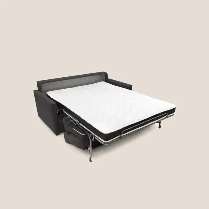 Divano Letto 2 Posti 156x102x97 cm in Tessuto Nero - immagine 2