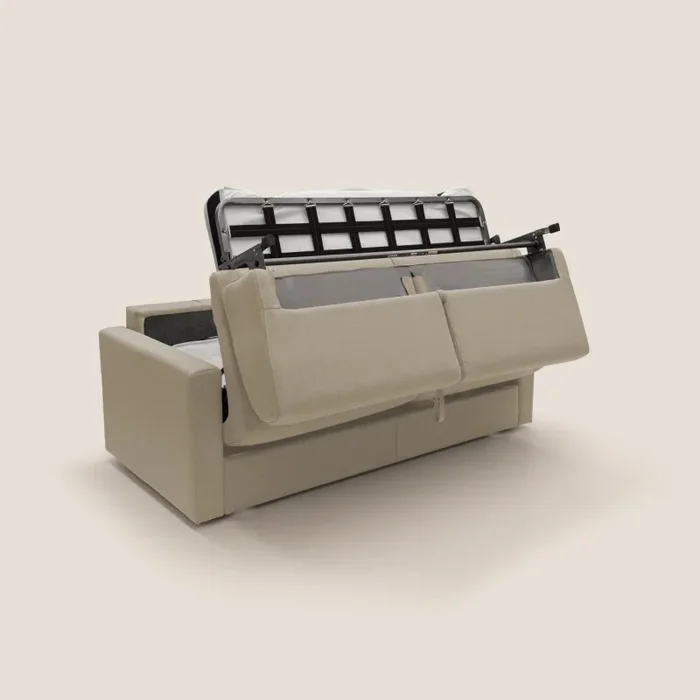 Divano Letto 2 Posti 166x92x96 cm in Tessuto Beige - immagine 3