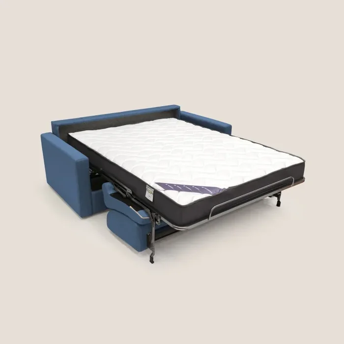 Divano Letto 2 Posti 166x92x96 cm in Tessuto Blu - immagine 2