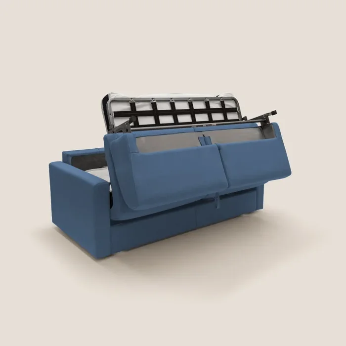 Divano Letto 2 Posti 166x92x96 cm in Tessuto Blu - immagine 3