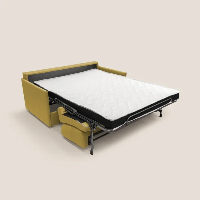 Divano Letto 2 Posti 169x90x96 cm in Tessuto Giallo - immagine 2