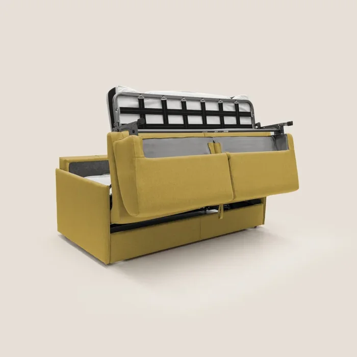 Divano Letto 2 Posti 169x90x96 cm in Tessuto Giallo - immagine 3