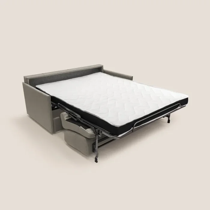 Divano Letto 2 Posti 169x90x96 cm in Tessuto Tortora - immagine 2