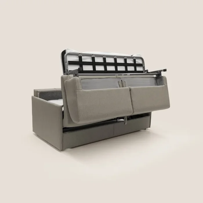 Divano Letto 2 Posti 169x90x96 cm in Tessuto Tortora - immagine 3