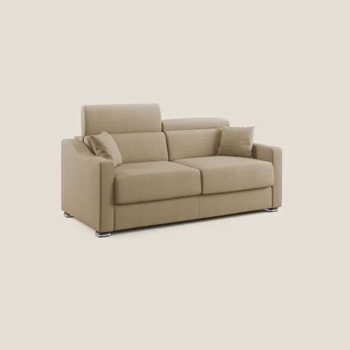 Divano Letto 2 Posti 171x100x98 cm in Tessuto Beige - immagine 3