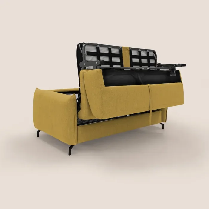 Divano Letto 2 Posti 175x95x96 cm in Tessuto Giallo - immagine 3