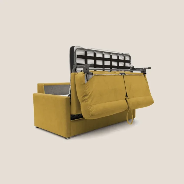 Divano Letto 2 Posti 176x102x97 cm in Tessuto Giallo - immagine 3