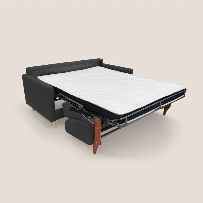 Divano Letto 3 Posti 180x94x97 cm in Tessuto Antracite Sconti - immagine 2