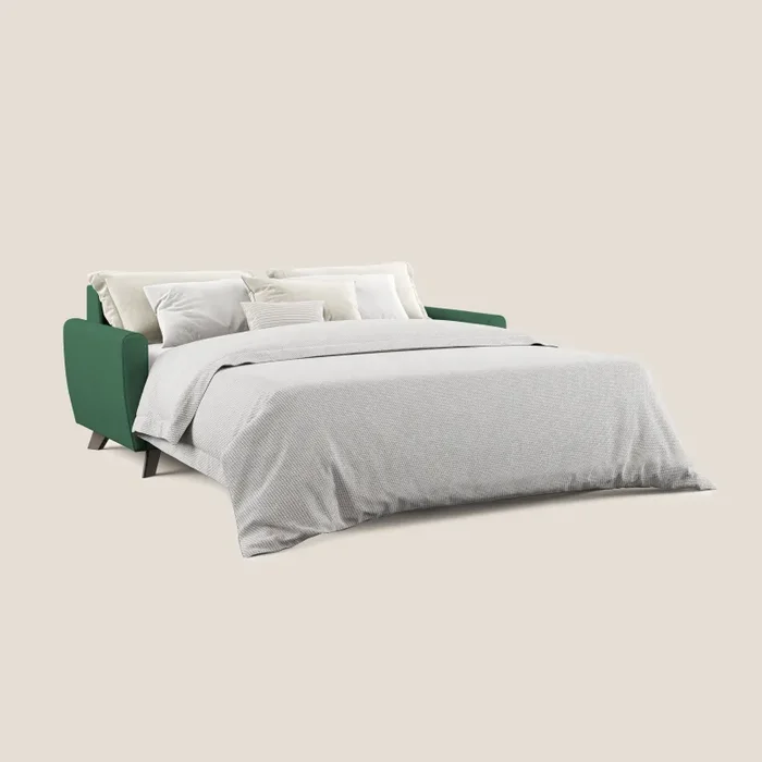 Divano Letto 3 Posti 188x97x96 cm in Tessuto Verde - immagine 2