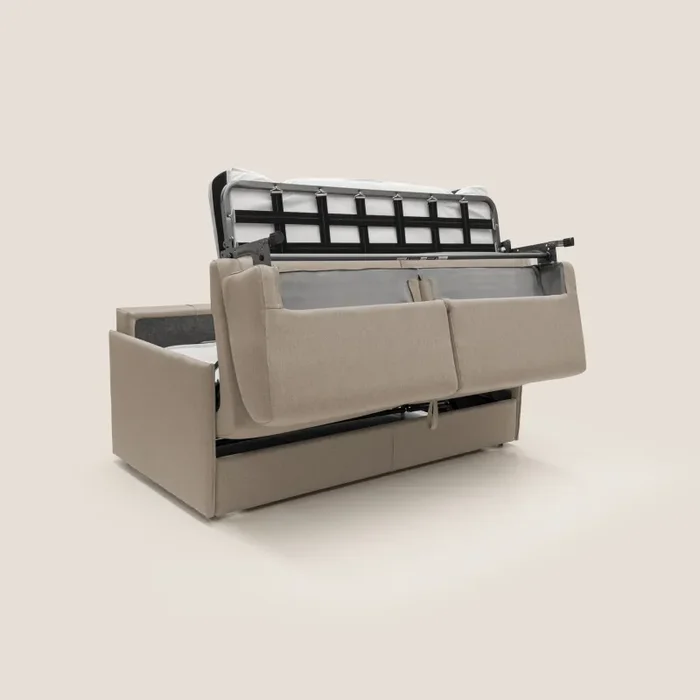 Divano Letto 3 Posti 189x96x96 cm Evans in Tessuto Beige Fornitura - immagine 3