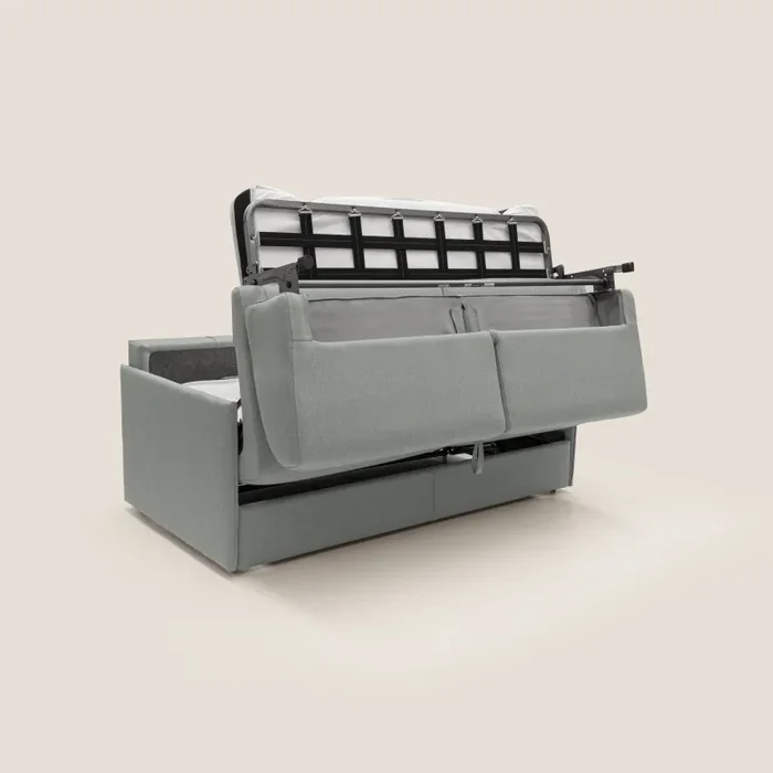 Divano Letto 3 Posti 189x96x96 cm Evans in Tessuto Grigio - immagine 3