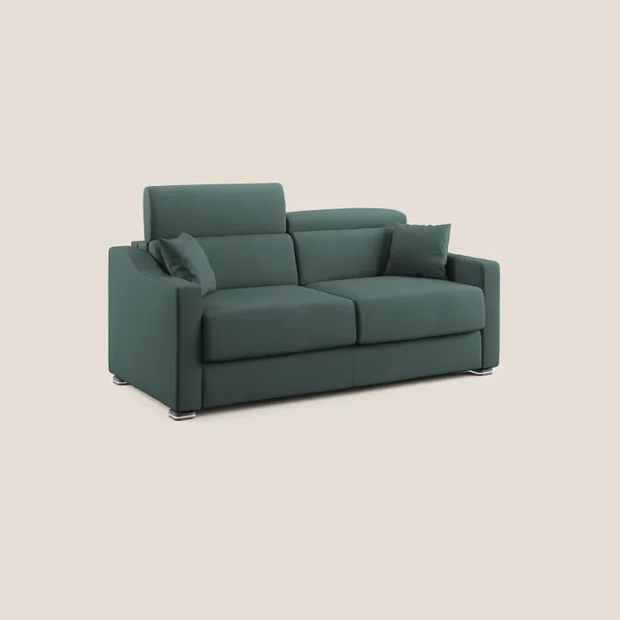 Divano Letto 3 Posti 191x100x98 cm in Tessuto Verde - immagine 3