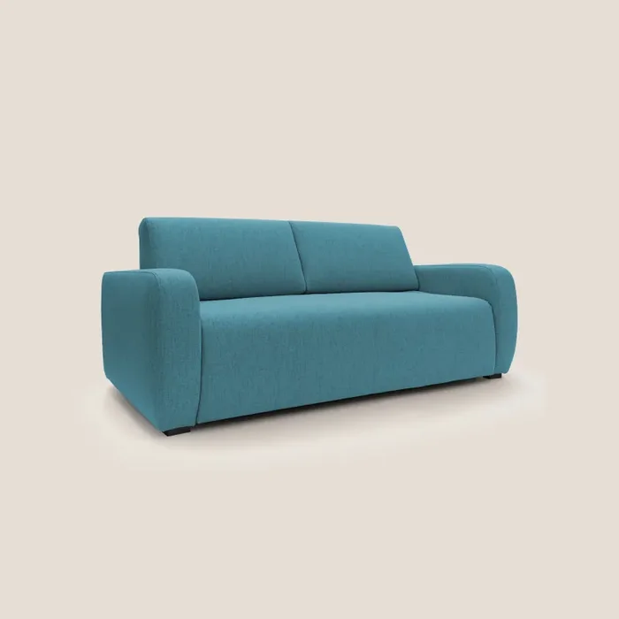 Divano Letto 3 Posti 195x93x100 cm in Tessuto Azzurro Vendita online - immagine 3