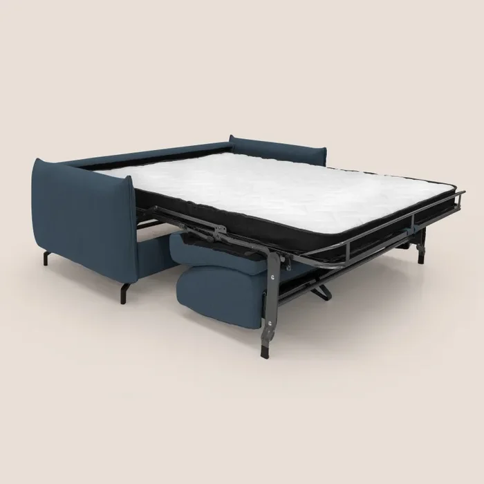 Divano Letto 3 Posti 195x95x96 cm in Tessuto Blu - immagine 2