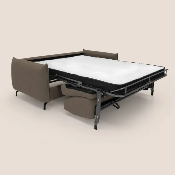Divano Letto 3 Posti 195x95x96 cm in Tessuto Marrone - immagine 2