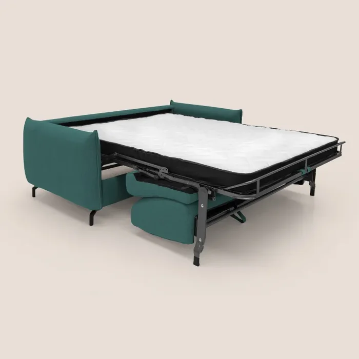 Divano Letto 3 Posti 195x95x96 cm in Tessuto Petrolio - immagine 2