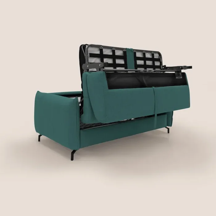 Divano Letto 3 Posti 195x95x96 cm in Tessuto Petrolio - immagine 3