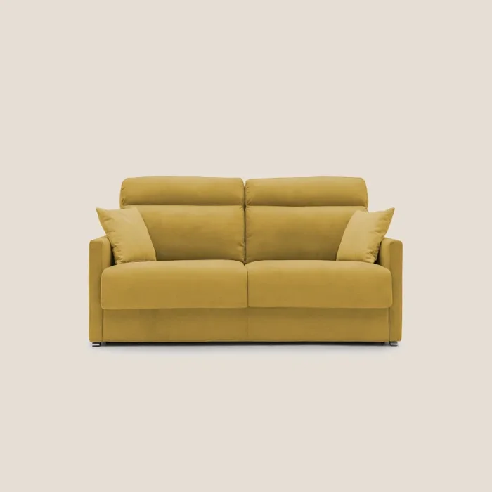 Divano Letto 3 Posti 196x102x97 cm in Tessuto Giallo Fornitura