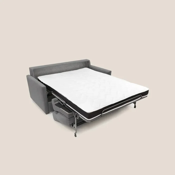 Divano Letto 3 Posti 196x102x97 cm in Tessuto Grigio - immagine 2
