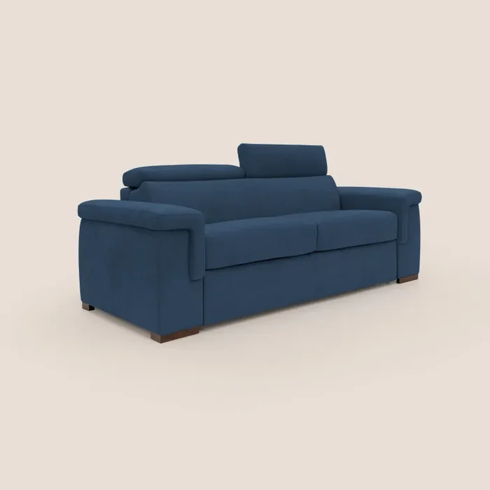 Divano Letto 3 Posti 200x100x95 cm in Tessuto Blu Sconti