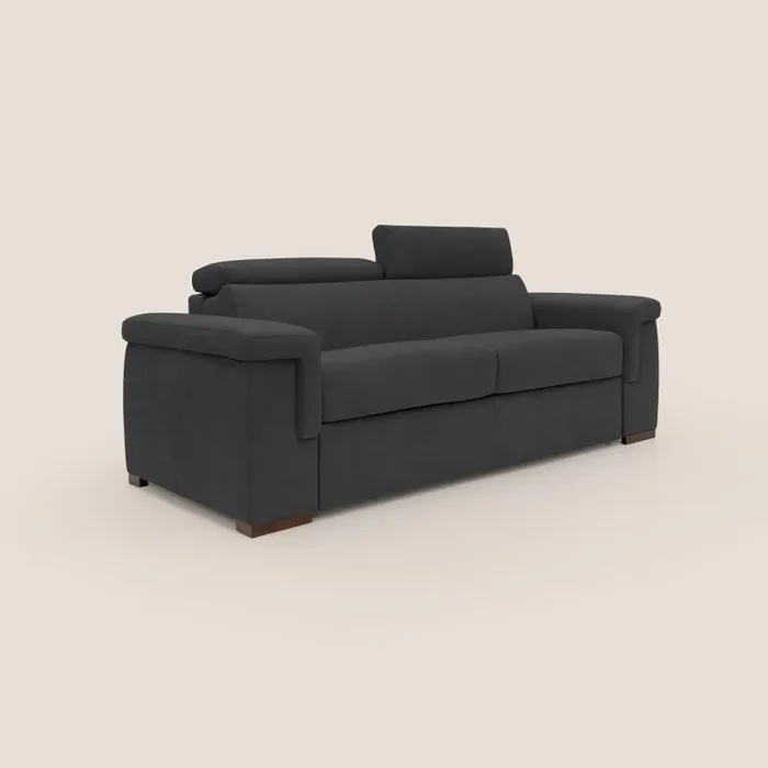 Divano Letto 3 Posti 200x100x95 cm in Tessuto Nero