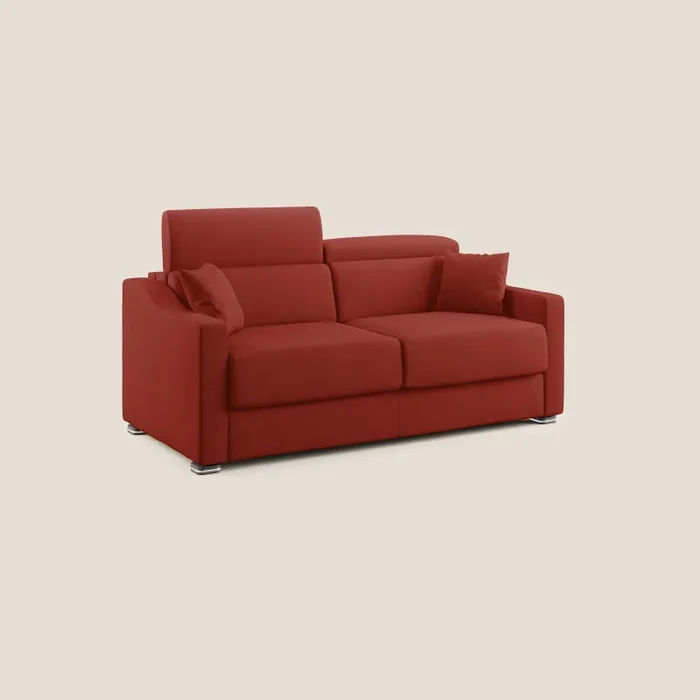 Divano Letto 3 Posti 211x100x98 cm in Tessuto Rosso Vendita calda - immagine 3