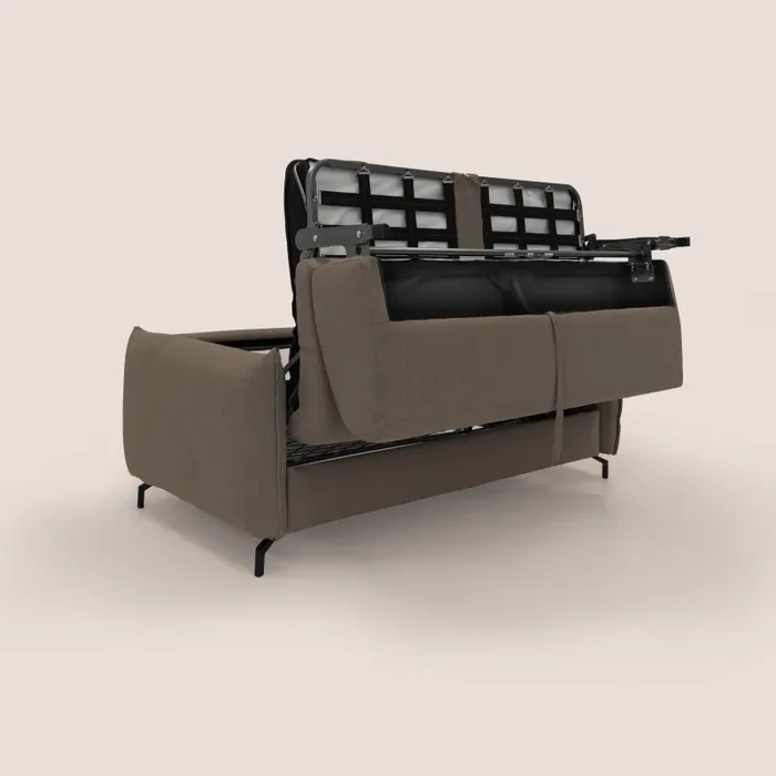 Divano Letto 3 Posti 215x95x96 cm in Tessuto Marrone - immagine 3