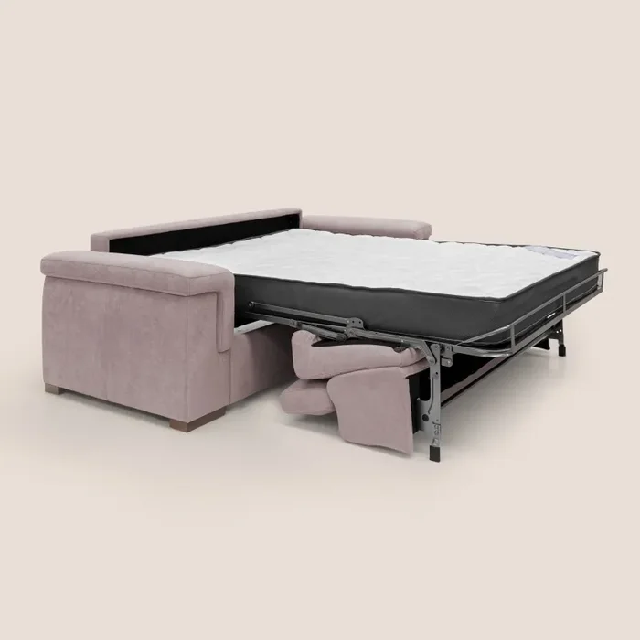 Divano Letto 3 Posti 220x100x95 cm in Tessuto Rosa In saldo - immagine 2
