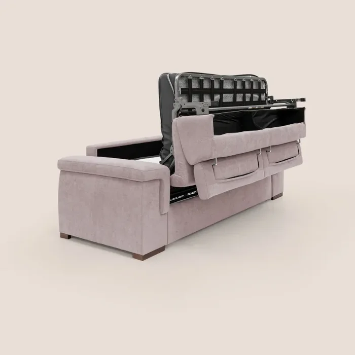 Divano Letto 3 Posti 220x100x95 cm in Tessuto Rosa In saldo - immagine 3