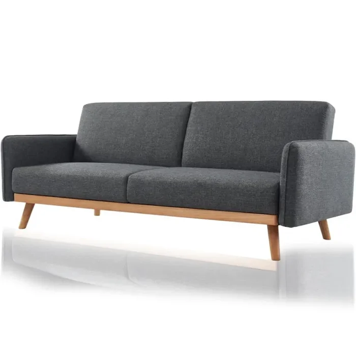 Divano Letto 3 Posti Scandinavo Design Moderno Clik Clak Convertibile Grigio Fornitura